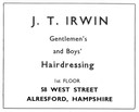 J. T. IRWIN - Gent's Hairdresser