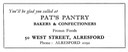 PAT'S PANTRY - Baker & Confectioner